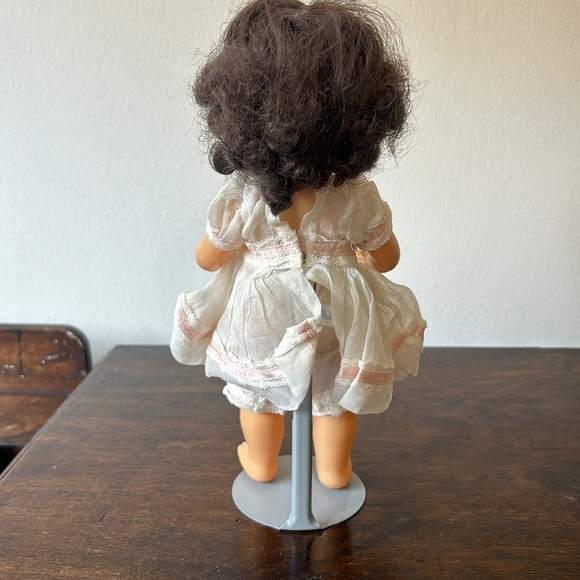 Vintage Doll with White Dress and Pink Accents - Picture 7 of 7